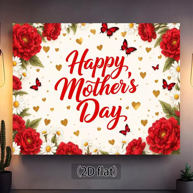 

2D Floral Mother s Day Background with Daisies for Family Celebration 47.2x31.5inch/120*80cm