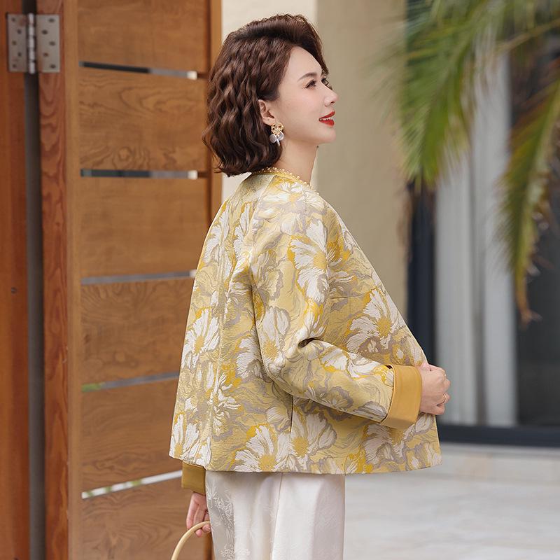 2026 Spring Retro Jacket: Women's Chinese National Style for Middle-Aged and Elderly