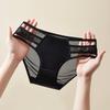 Female Summer Sexy Lace Mesh Satin Transparent Without Trace Cotton Crotch Low Waist Triangle Briefs