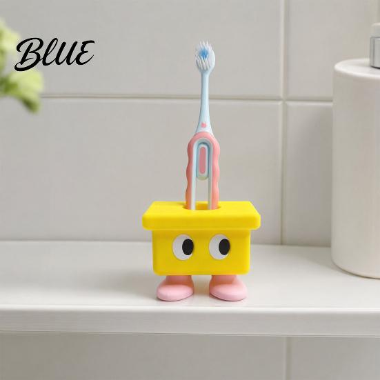 Cute Desktop Toothbrush Stand 3D Printed Cartoon Stool Holder Waterproof Moisture-Proof Durable Bathroom