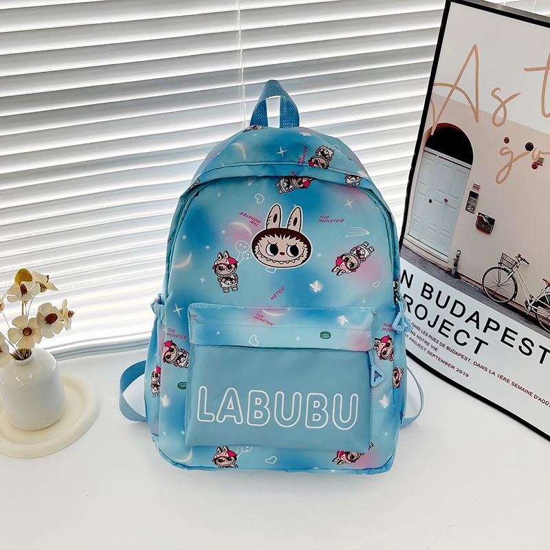 

Школьный рюкзак новый большой вместимости мультяшный милый принт rabub легкий с уменьшением нагрузки на позвоночник синий
