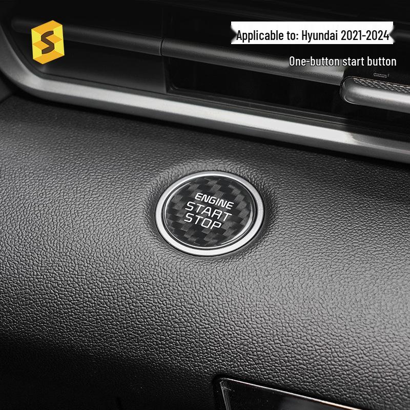 Real Carbon Fiber Ignition Switch Sticker for Hyundai Elantra/Tucson