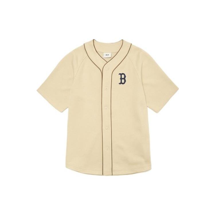 MLB T Shirt Unisex Beige Yellow 3ABS03014-43BGS M