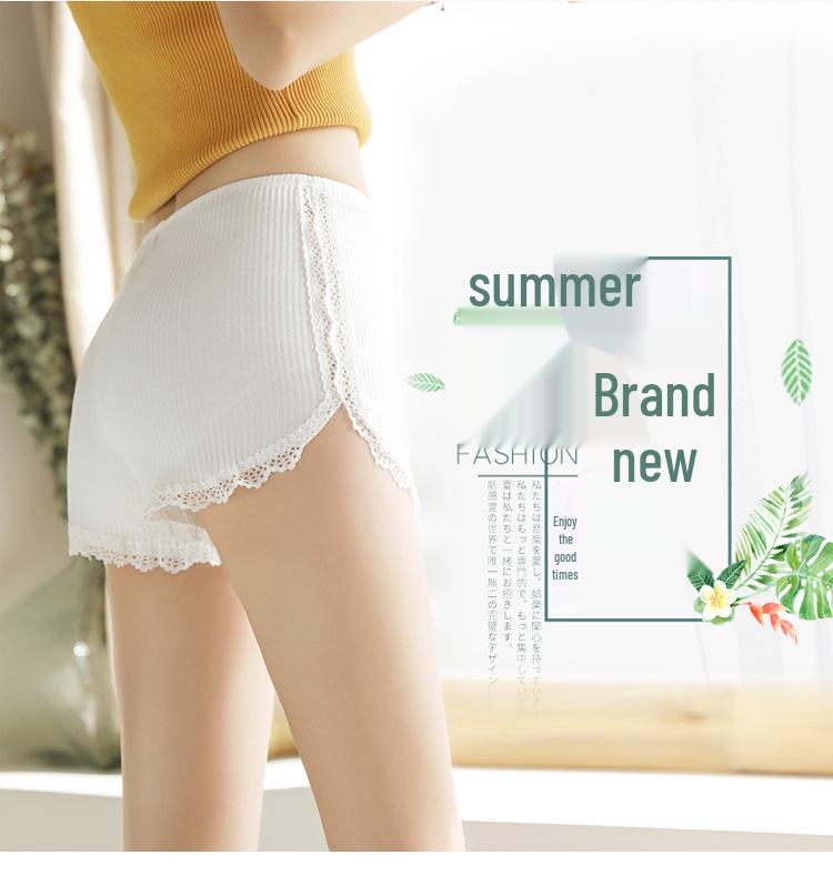 Summer Lace Ice Silk Safety Shorts - Breathable, Anti-Exposure, Three-Quarter Length Women s Underpants L белый