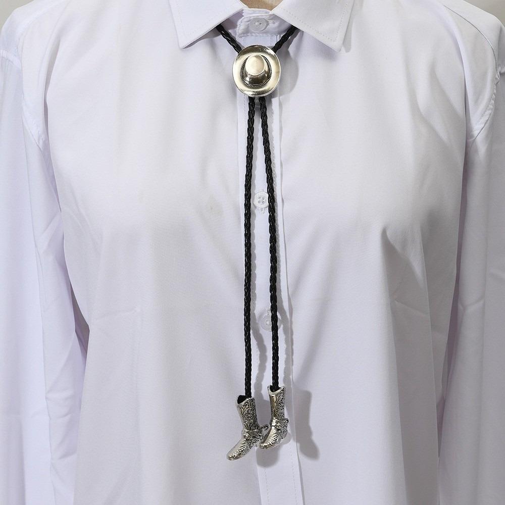 High-end Cowboy Hat Boots Necklace Exquisite Leather Rope Tie Decor Versatile