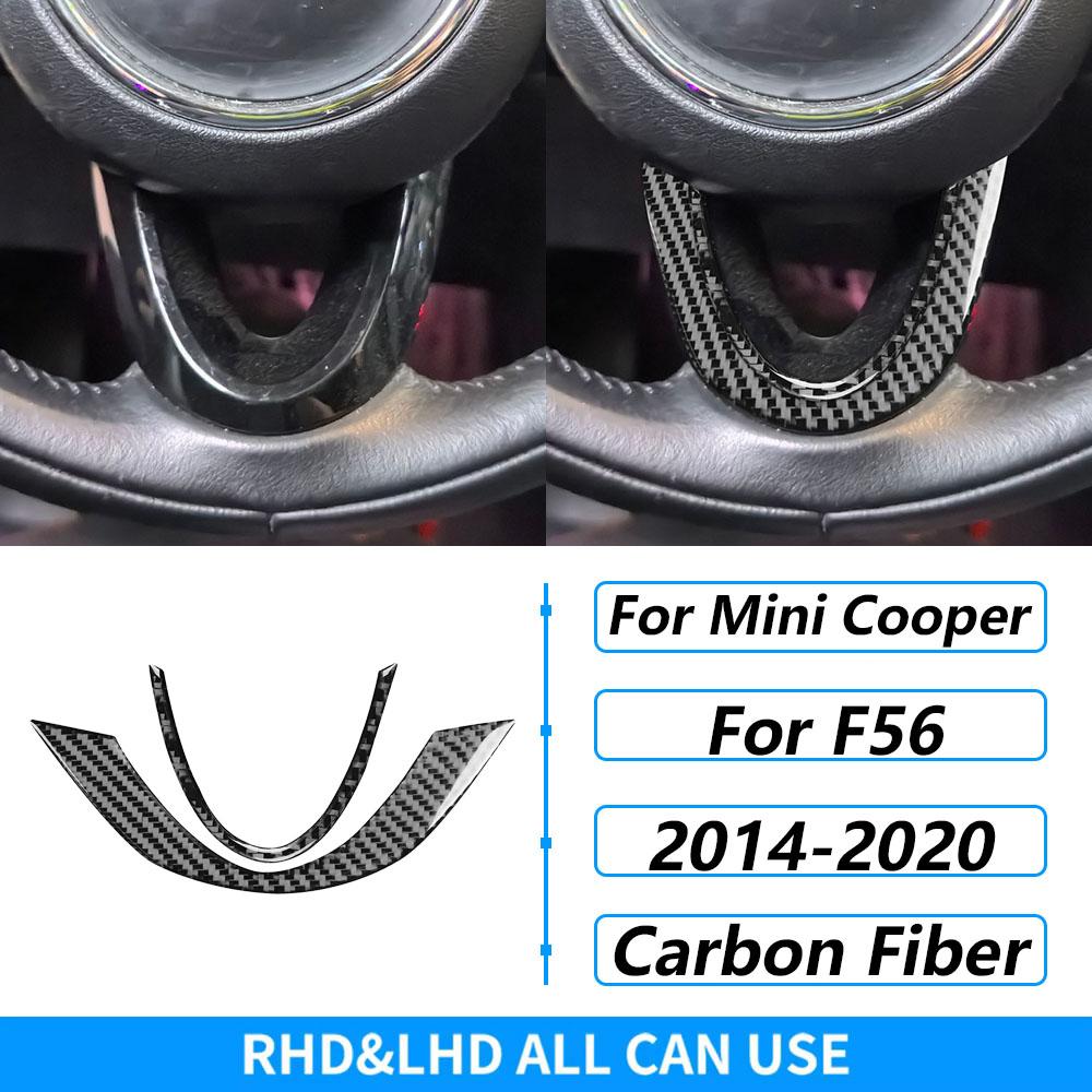 For Mini Cooper F56 2014-2021 Carbon Fiber Central Console Wheel Speedometer Air Outlet Panel Trim Set Car Accessories Sticker