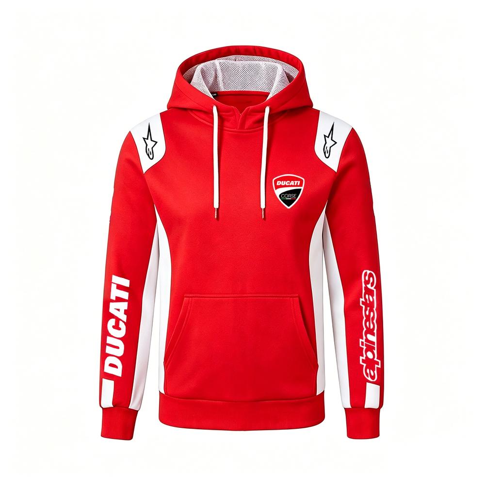 Herren Ducati Corse MotoGP Racing Hoodie Pullover Sweatshirt Lässig Motorrad Sport Kapuzenoberteil