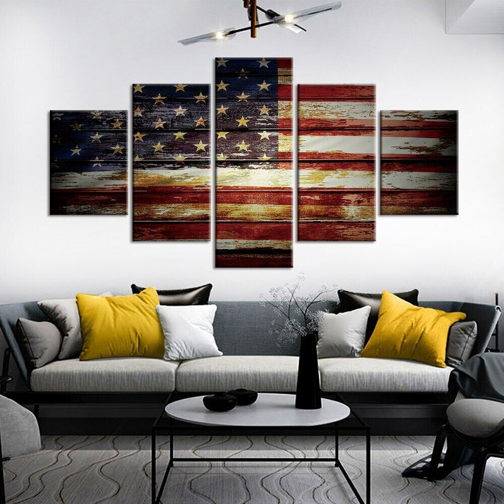 

5 шт. флаг США современный декор холст картина настенное искусство HD печать картины картины домашний декор декор комнаты 5 шт. плакат без рамки