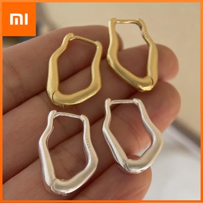 925 Sterling Silver Earrings For Women Trendy Simple Shinning Gold Earring Jewelry Prevent Allergy Party Christmas Accessories