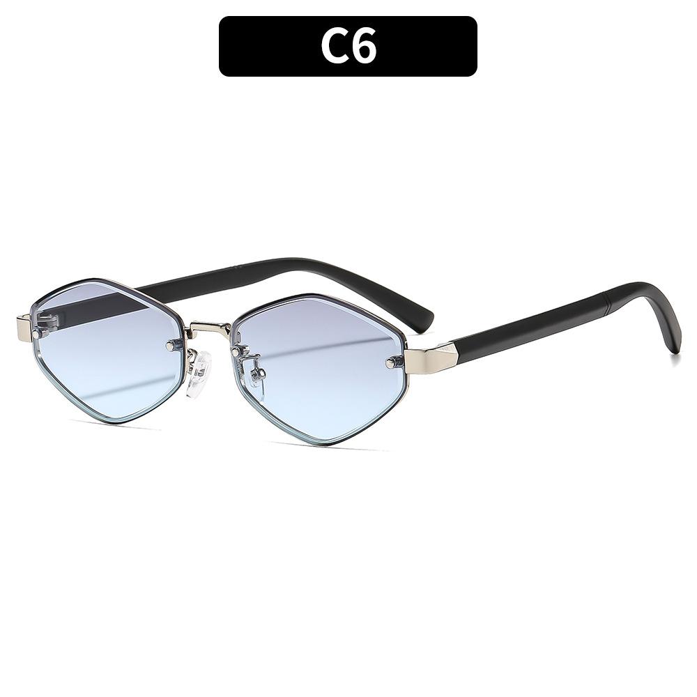 Women's sunglasses, men's and women's retro polygonal metal sunglasses