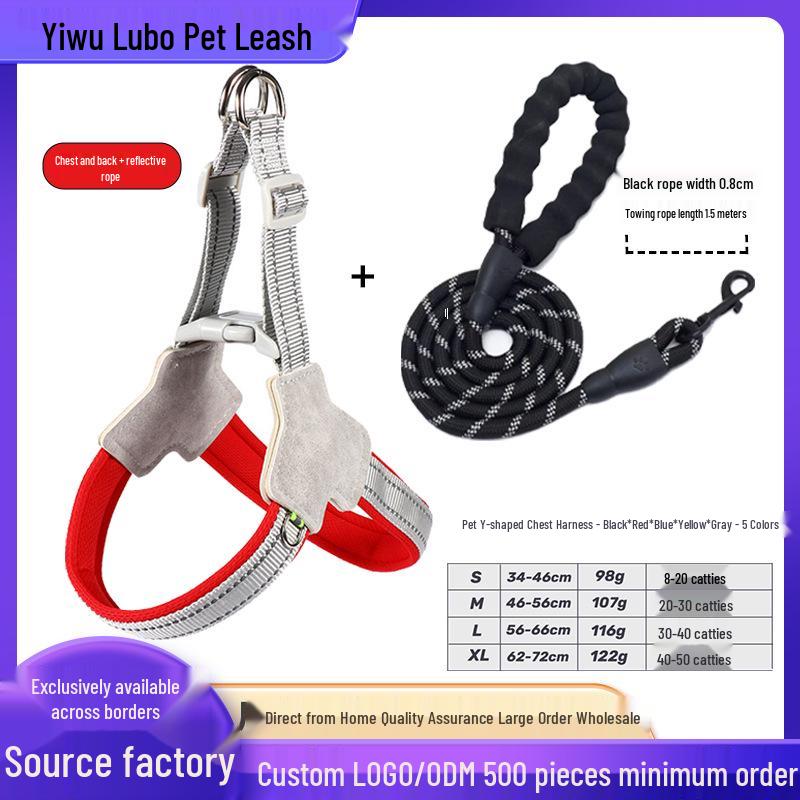 3D Kreslená vesta pro domácí mazlíčky a sada vodítka pro psy a kočky - Postroj odolný proti úniku pro venčení