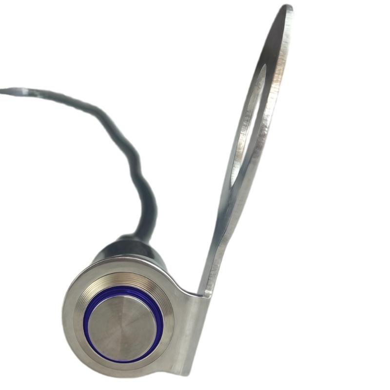 Motorcycle Auxiliary Lamp Power Button 12V 24V 10A Push Button with Stainless Steel Mounting Bracket for Light Wiring
