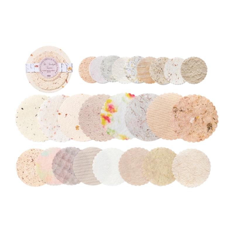 Light Retro Decorative Paper Disks Paper Disc For Journals Gift Packaging Creative Projects Soft Color Palette
