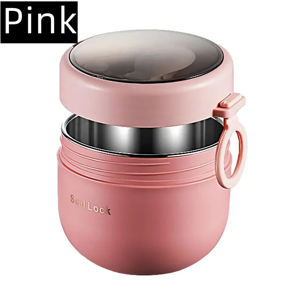 New Stainless Steel Lunch Box Drinking Cup With Spoon Food Thermal Jar Insulated Soup Thermos Containers Thermos Lunchbox Bag