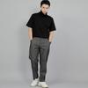 Seinteukeulu Wide Cut Crop Half-Band Pants Wch-327 Gray Black Denim Brs