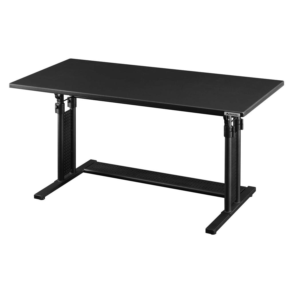 Bauhutte Gaming PC Desk Wide x 55cm Deep x Desk, Height-Adjustable (120cm 59-80cm High), Black, BHD-1200M