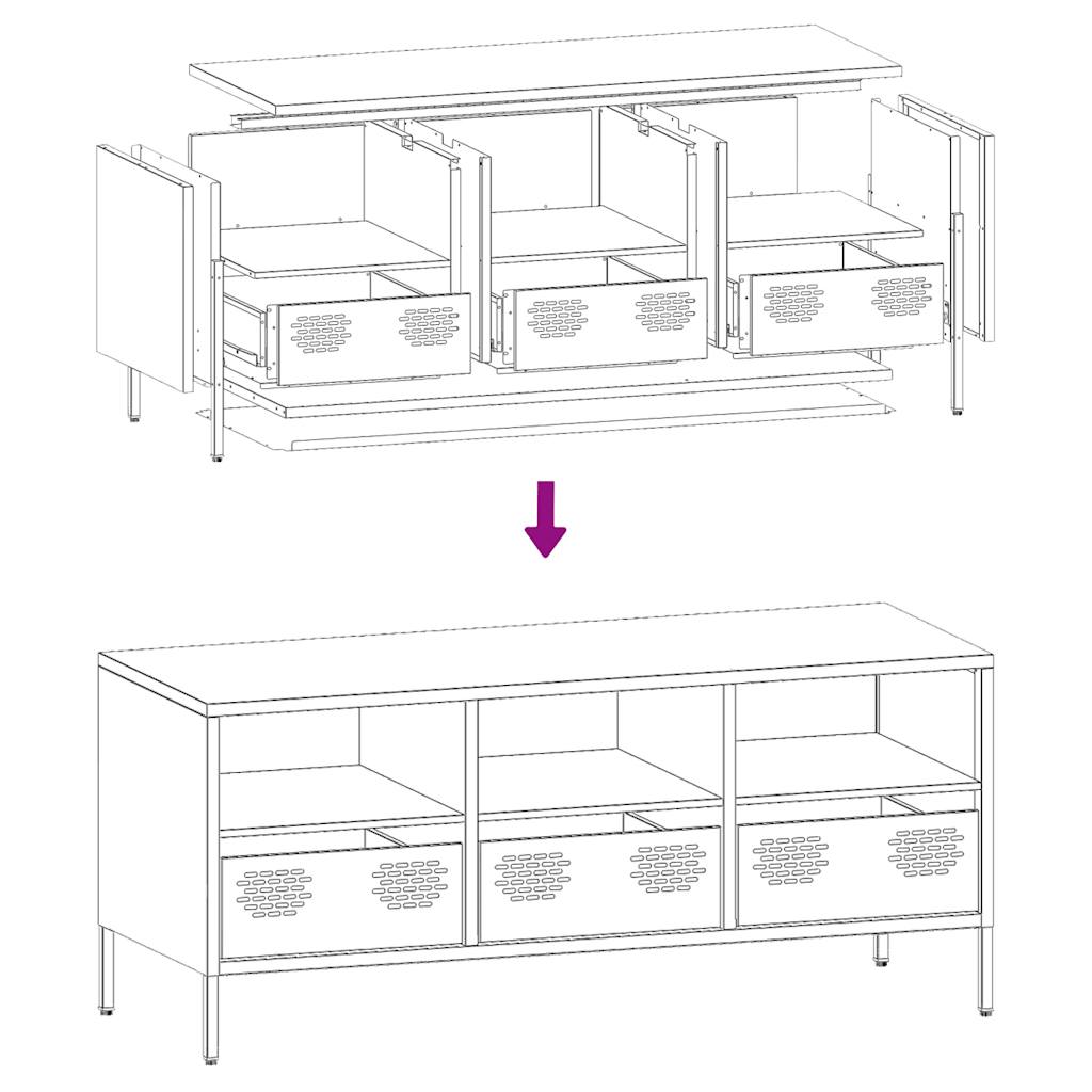 TV Stand Mustard Yellow 101.5 X 39 X 43.5 Cm Cold Rolled Steel