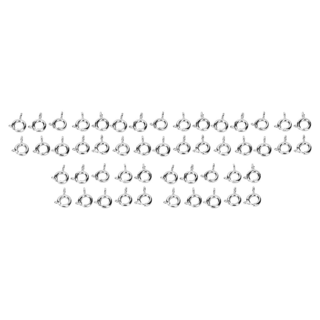50 Pcs Spring Ring Clasps 6mm Diameter 1.5mm Hole Decorative Copper Round Clasps for Jewellery