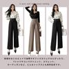 MEME XTRA Suit Flattering Plus Straight Loose Center Solid Mature Intellectual Business Style Women's Pants, High-Waisted, Long, Wide-Leg Pants, Legs,