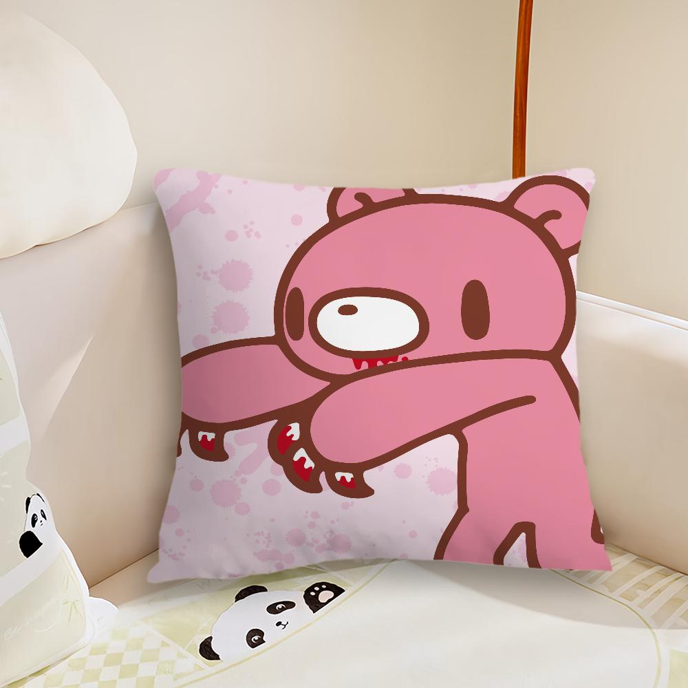 GGloomys Bear Cartoon Cushion Cover Pillow Case Plush Fabric Soft Double Sided Print Sofa Cushion Cover Throw Pillow Covers