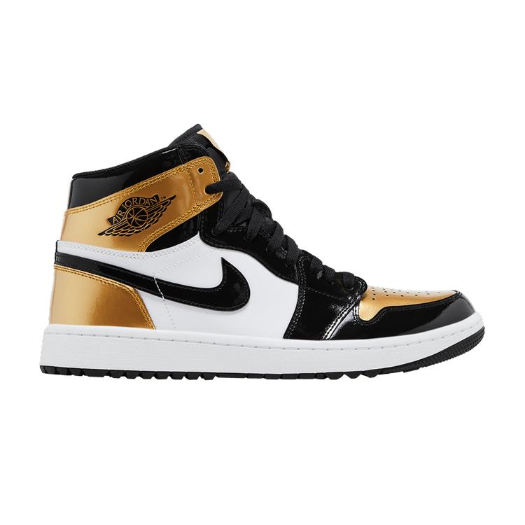 Jordan 1 Retro High Golf Патентный Золотой Носок 42.5