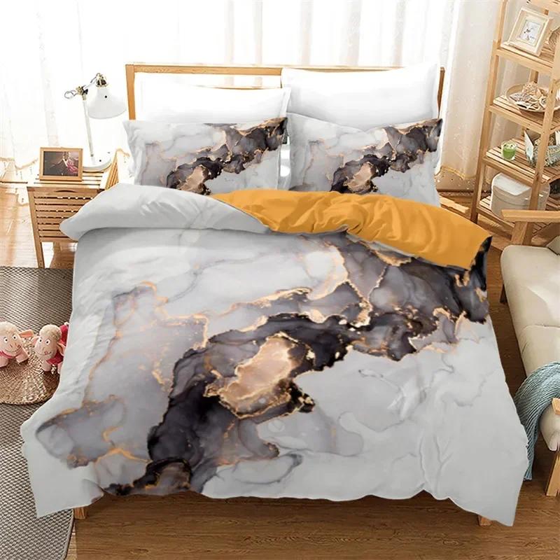 Marble Abstract Geometric Comfortable Duvet Quilt Cover Pillowcase Bedding Set Children Bedroom Decoration Home Textile