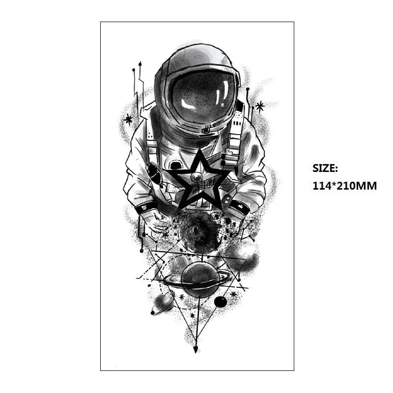 

Черная астронавтка красивая женщина классическая фигура маленькая полная рука Xqb перенос воды, имитация одноразовая татуировка наклейка 114*210MM