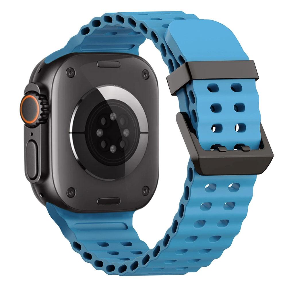 Ocean Silicone+Metal Buckle Strap For Apple Watch Band Ultra 3/2 49mm Sport Bracelet iWatch 11 10 9 8 7 6 SE 46mm 45mm 44mm Belt