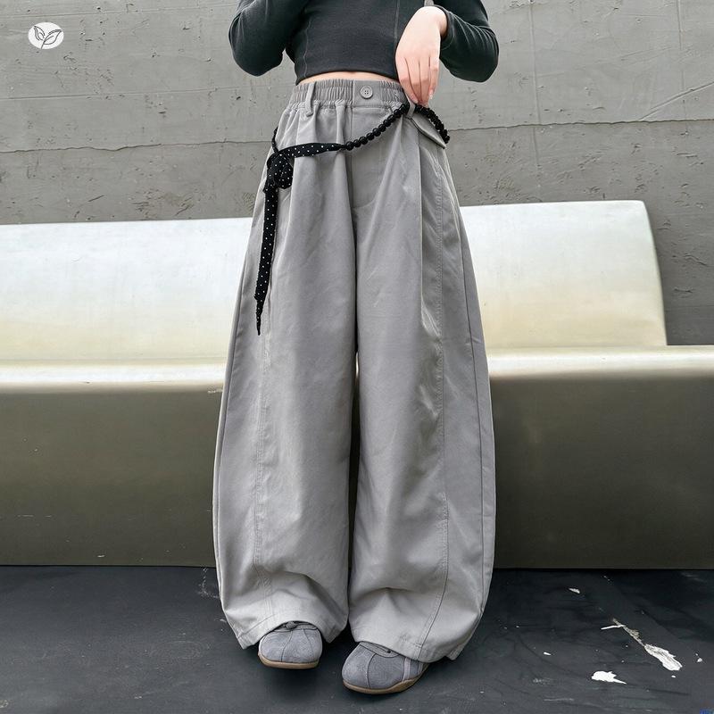 Autumn 2026 Girls' Polka Dot Wide-Leg Casual Sports Pants