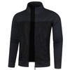 New Men's Sweater Autumn and Winter Zipper Cardigan Solid Color Stand Up Collar Jacket