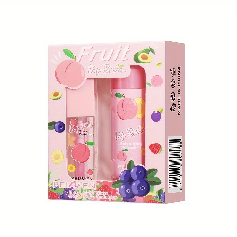 2Pcs/set Day Night Set Moisturizing Lip Balm Lip Gloss Hydrating Moisturizing Anti-Dry Anti Crack Lip Skin Care