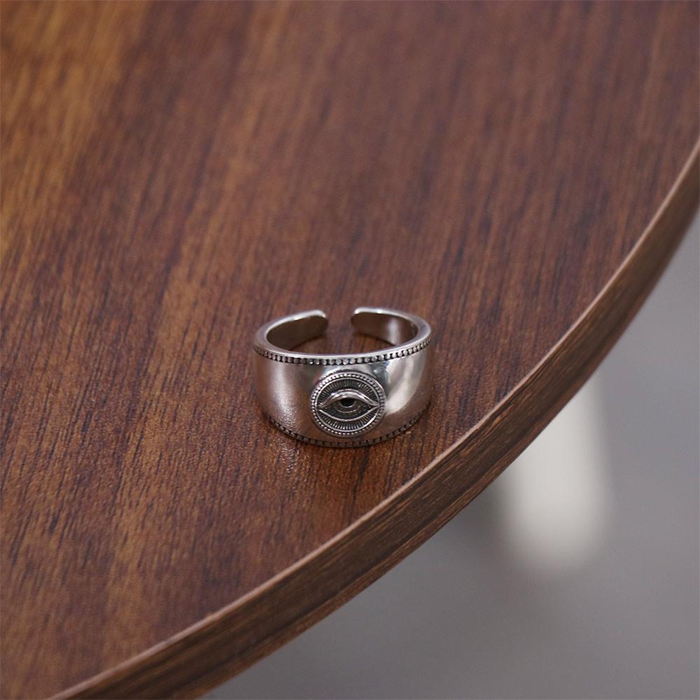 Gotischer Punk Augen Fingerring Verstellbar Silberringe Mode Öffnungsringe Herren Damen