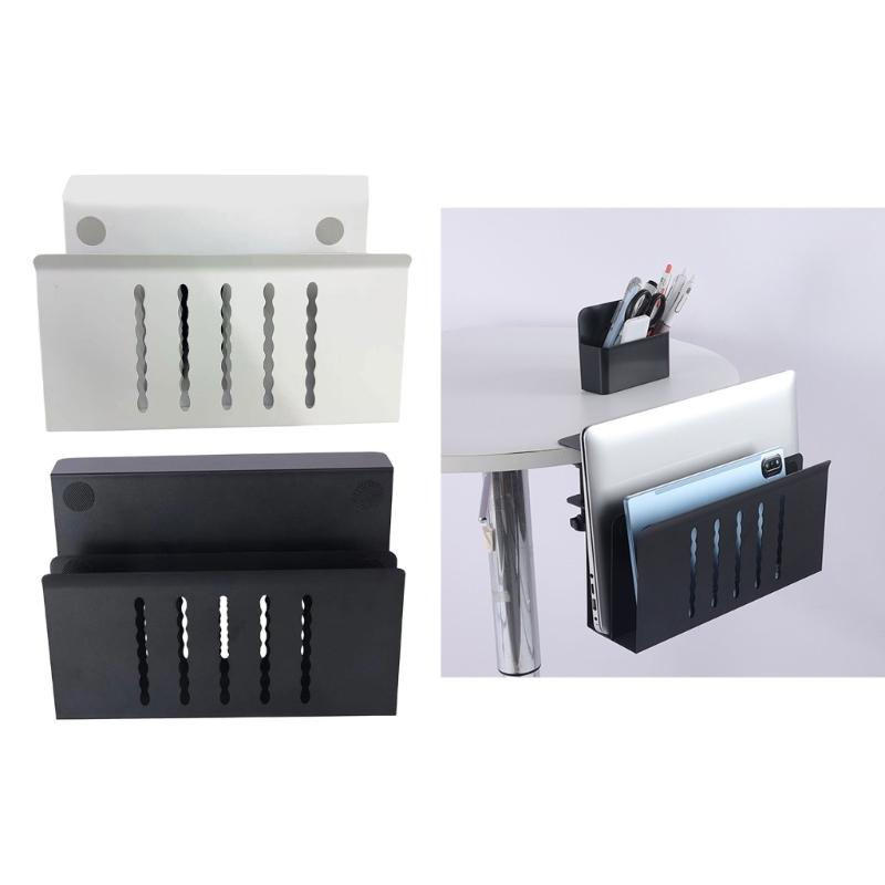 Convenient Double Layer Under Desk Organizers Practical Holder Rack for Secure Storage of Laptops Files and Tablets