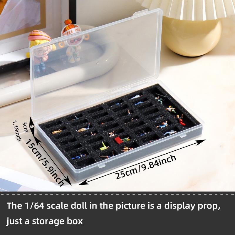 

1/64 Scale Model Car Storage Box, Transparent Display Case for Collectible Models & Toys, Durable Design Fits Multiple Sizes