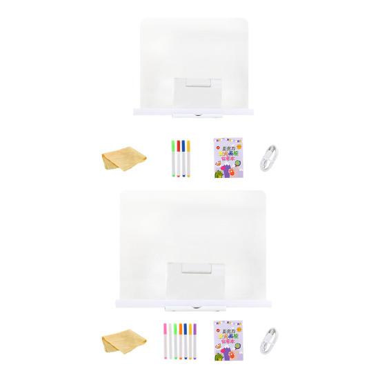 Kids LED Drawing Board with Book Markers Wipe Cloth USB Charging Light-up Dry Erase Board Office School Home Glow Doodle Note Board