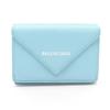 Used Paper Mini Wallet Tri-fold Wallet 391446 Leather Blue Used Women
