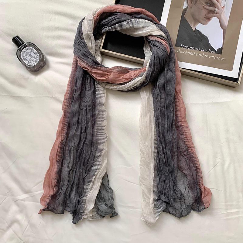 

Женский ретро шарф-шаль из хлопка и льна с принтом тай-дай - Зимняя коллекция 2024