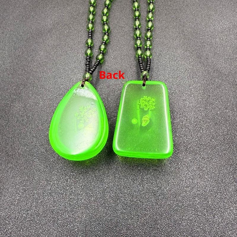 Collana Ambra Verde Cera d'Api Collana con Ciondolo a Goccia d'Acqua Per Donna Unisex Fortunata Sicurezza Ciondolo Lungo Ornamenti per Catena del Maglione