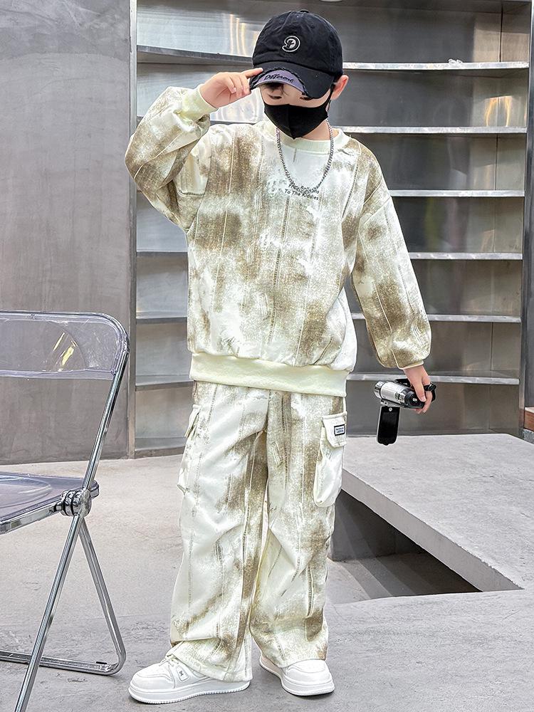 Boys' 2025 Autumn Sportswear Set: Trendy Sweatshirt for Big Kids