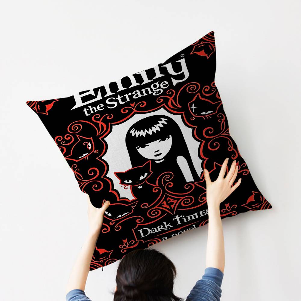 Comics Emily The Strange Classic Vintage Cushion Cover Decorative Pillow Sofa Home Decor Case Pillow Cases