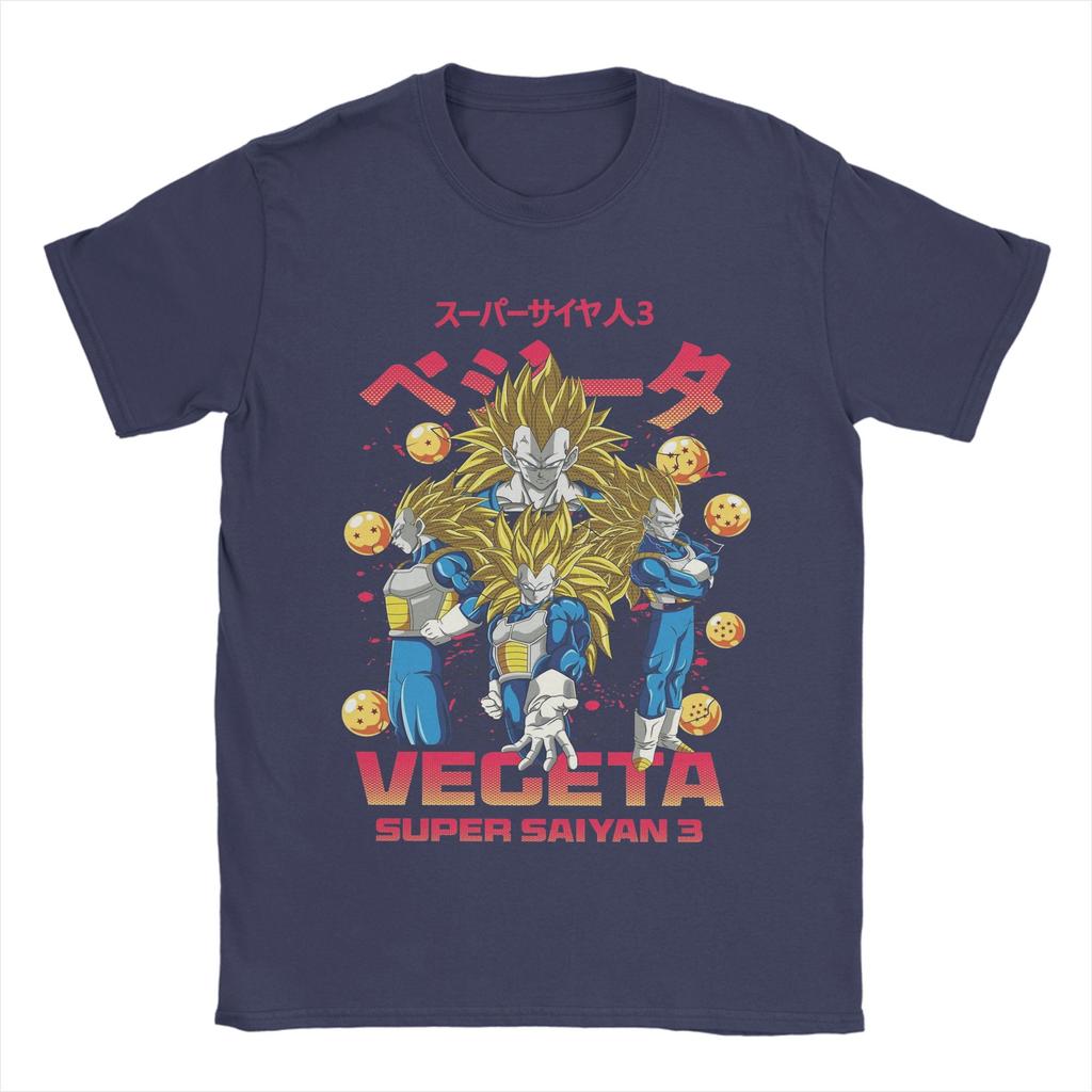 Casual D-Dragon Ball Z Vegeta T-Shirts Men Round Neck Cotton T Shirt Short Sleeve Tees Summer Clothes