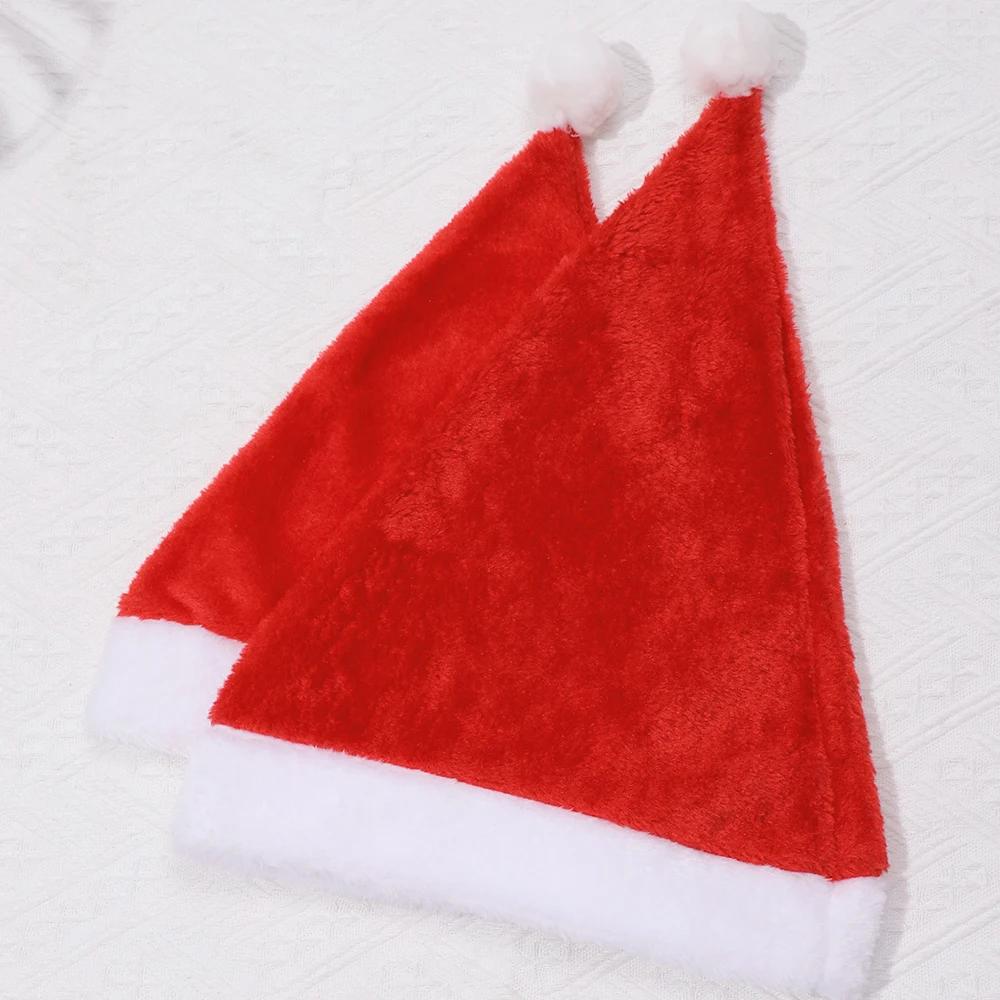 Czapki Świąteczne Włókninowe Czapki Świętego Mikołaja dla Dorosłych Dzieci Czerwone Czapki Świąteczne Kobiety Mężczyźni Dekoracja na Imprezę Festiwalową Noworoczną Prezenty