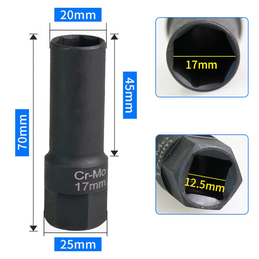 17mm 7-Spline Wheel Lock Socket Anti-Theft Lug Nut Key for Modified Car Rim Tire