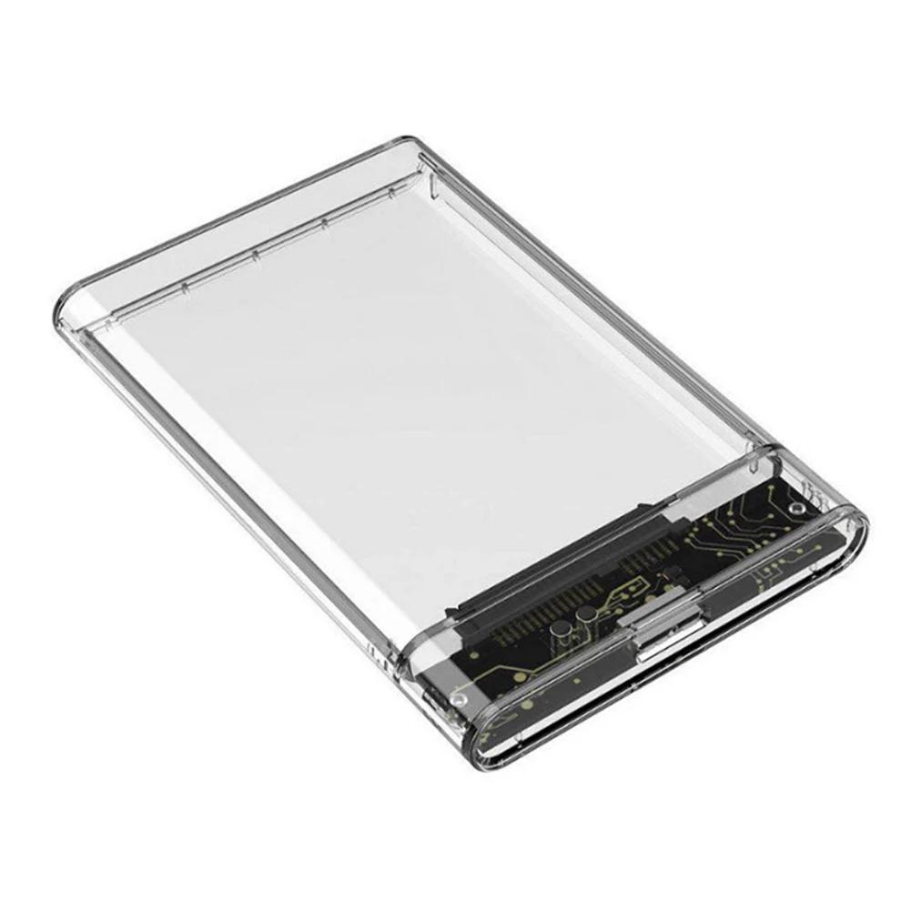 2.5 Inch Hard Drive Enclosure Transparent HDD SSD Enclosure USB 2.0 USB 3.0 Mobile Hard Drive Case USB3.1 Type C for MacBook PC