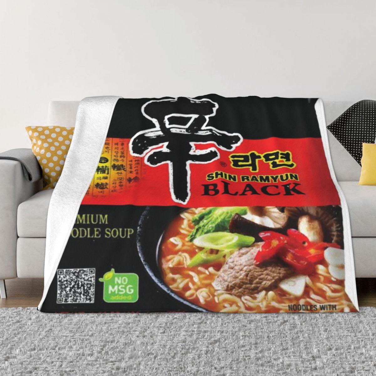 Шин Рамён Блэк Рамен Nongshim Лапша быстрого приготовления Персонализированный подарок Ультрамягкое микрофлисовое одеяло 50x60in