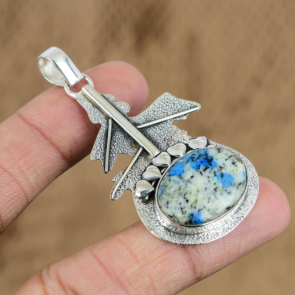 Anniversary Gift For Her Natural K2 Jasper Gemstone Pendant 925 Sterling Silver