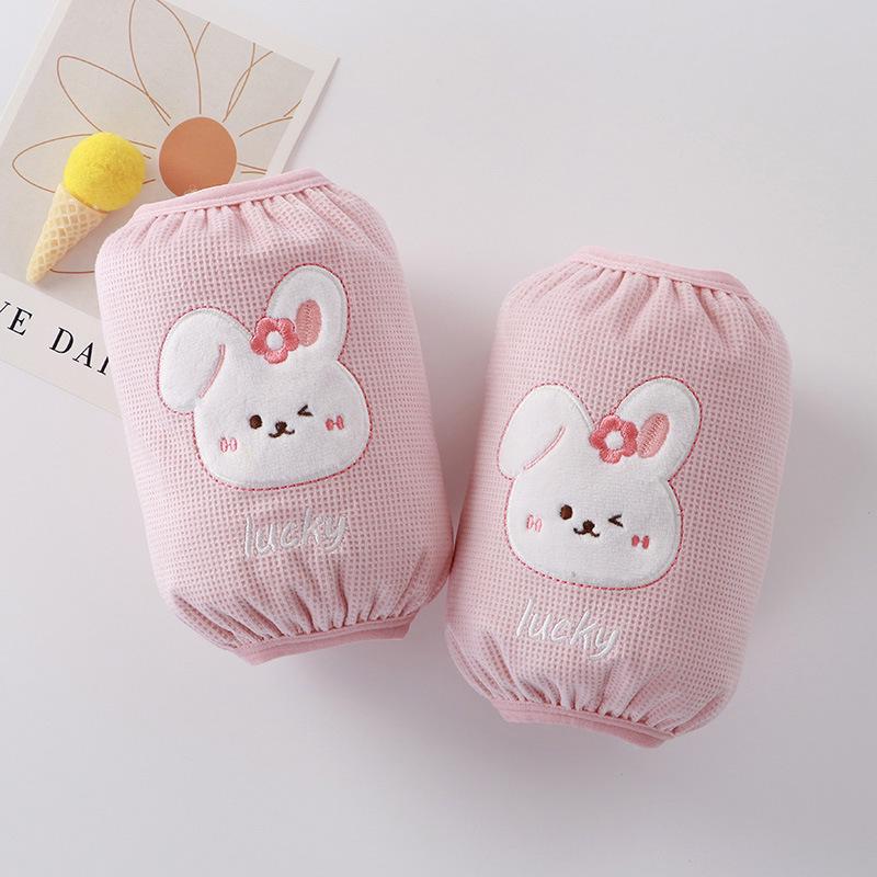 Children's Cartoon Anti-Stain Waffle Oversleeves - Autumn/Winter Down Jacket Cuffs