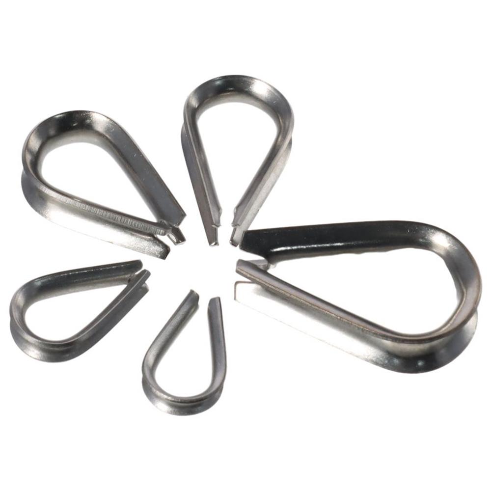 10pcs 1.5-12mm Rope Thimble Rigging 304 Stainless Steel Thimbles Ring Clamp  Rope Connecting Head