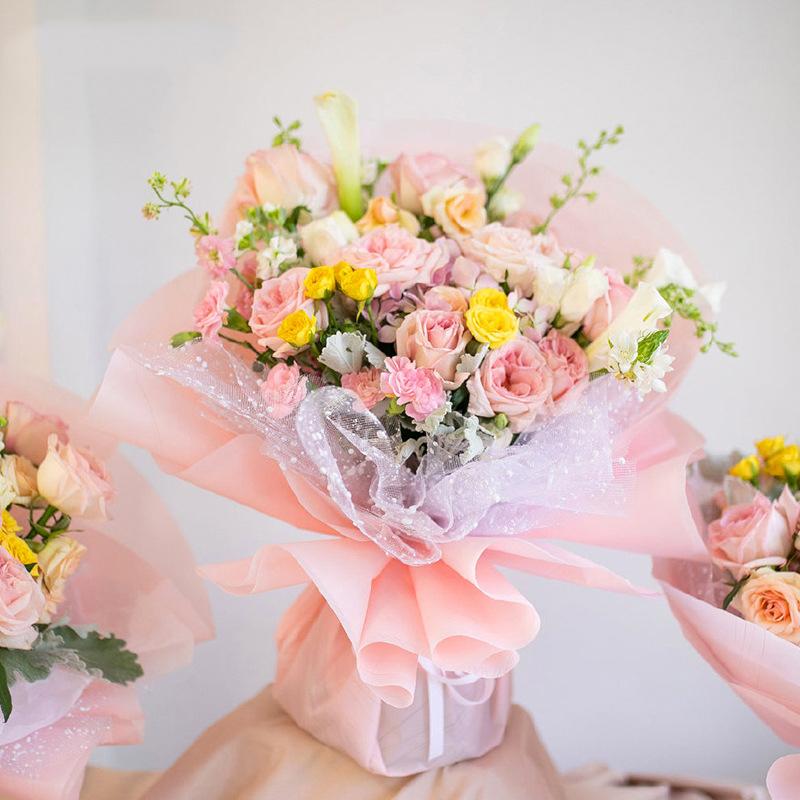 Schneeflocken Garn Wickel Netzpapier Blumenstrauß Verpackung Hochzeit Geburtstagsparty Dekoration Floristenbedarf Geschenkverpackungsmaterialien