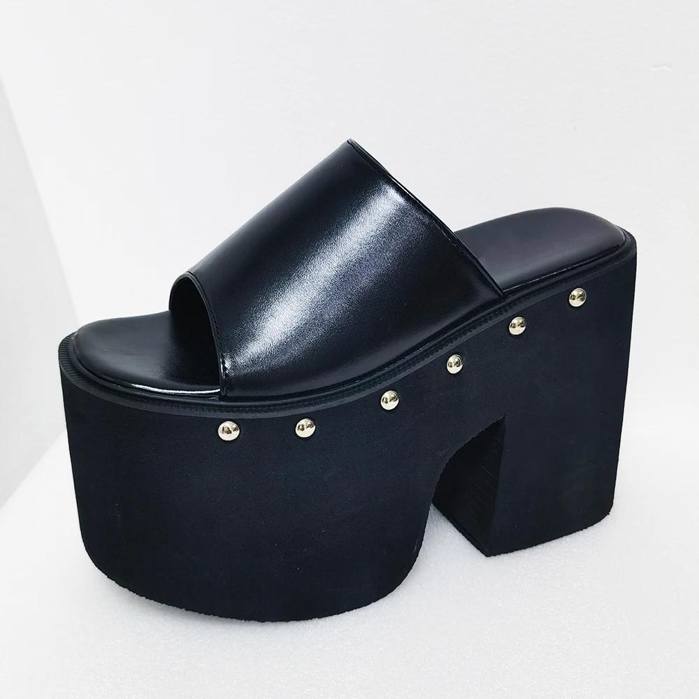 Fashion Ultra High Heels Womens Shoes Popular European American Style Thick-soled Wedge Heel Sandals for Women Platform Classic Slippers